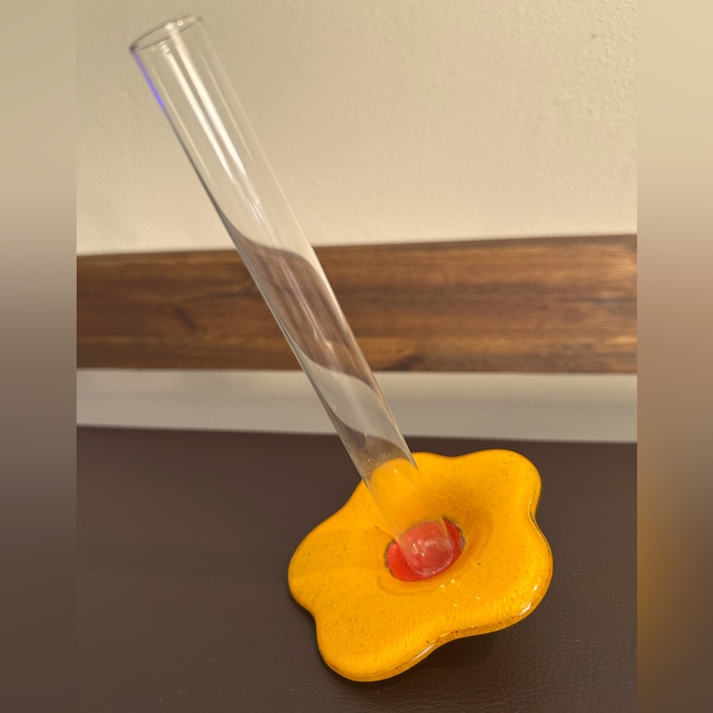 Global Views Fused Glass Flower Bud Vase Portugal